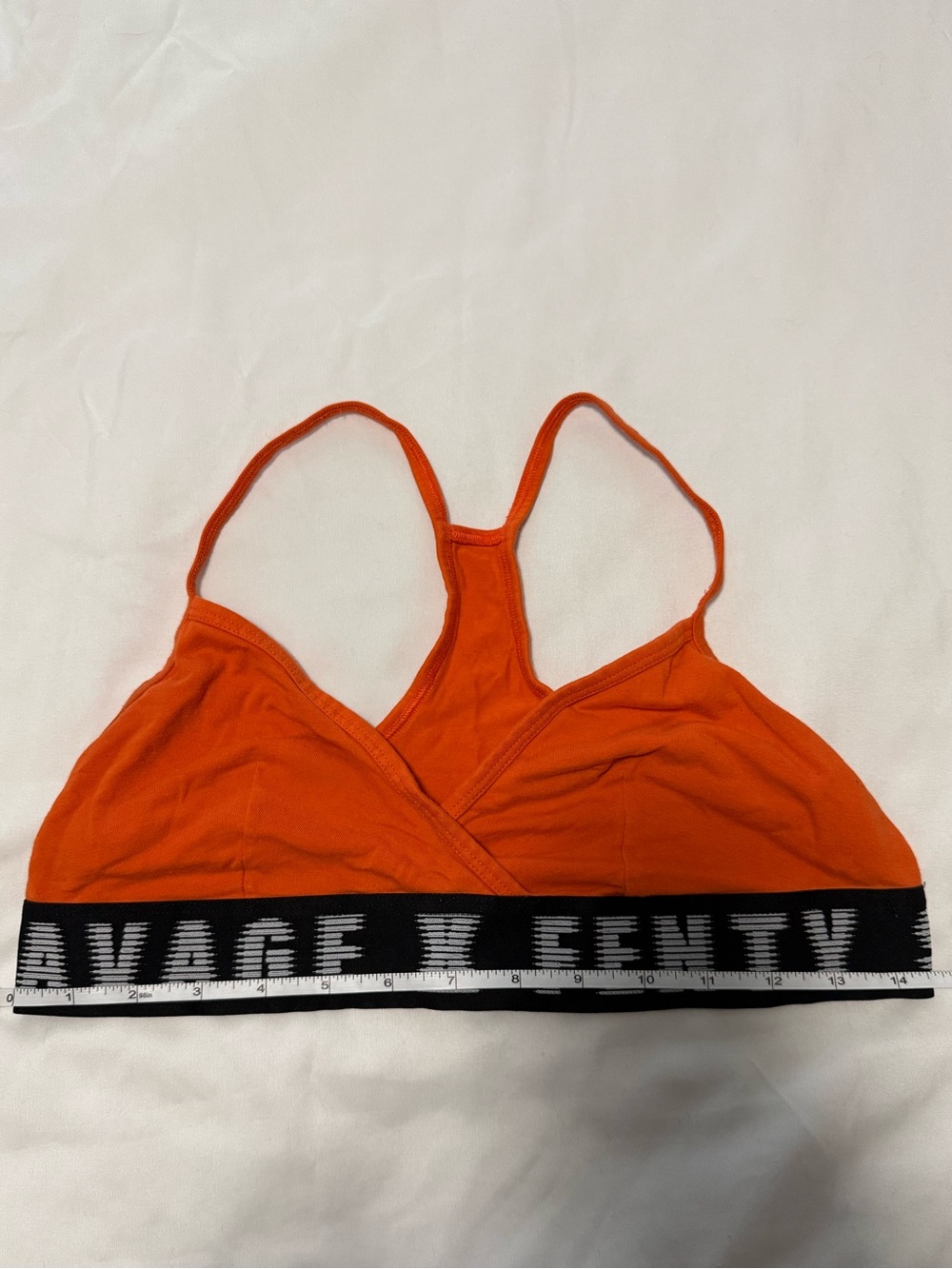 Savage X Fenty Bright Orange Racerback Bralette with Logo Band